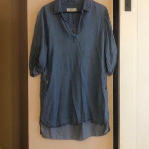 Denim dress with pockets